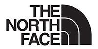 The North Face logo in black on a white background
