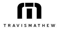 TRAVISMATHEW logo with a black stylized “tm” icon and wordmark on white background