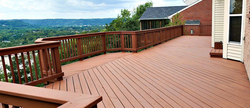 Stylished wooden deck with wonderful view