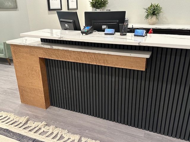front desk with a modern design