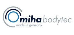Mihabodytec logo with blue and gray circular mark and “made in germany” text