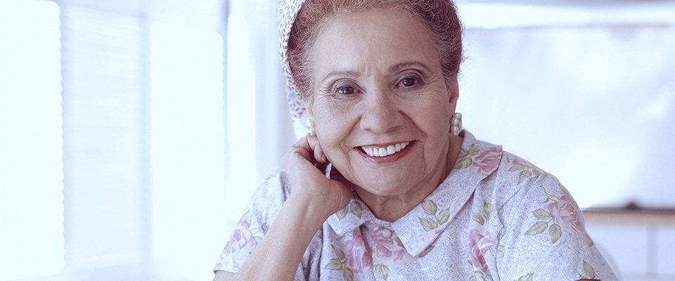 Woman with beautiful dentures
