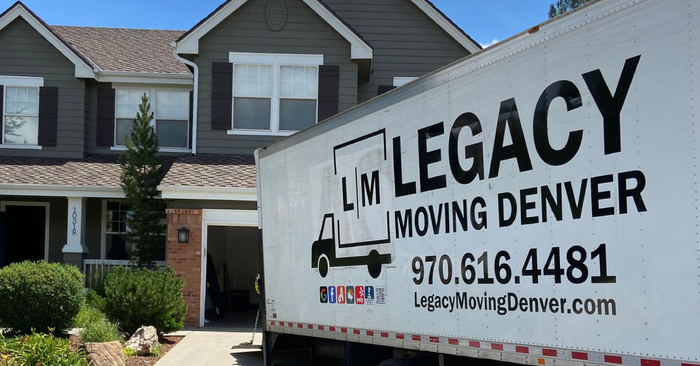 Moving truck at a  house