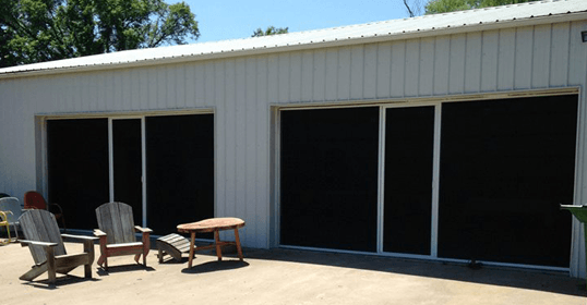 Garage door screens