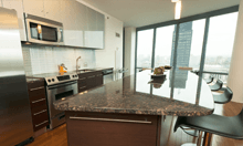 kitchen with glass window
