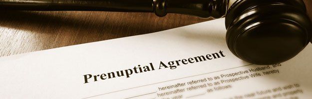 Prenuptial contract and court gavel