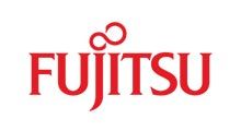 Fujitsu logo: red text and infinity symbol over 