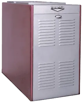 Red and silver Thermo Pride furnace.