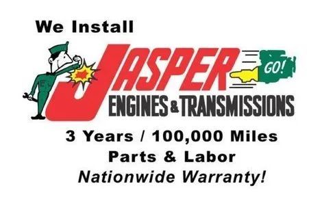 A jasper engines and transmissions logo that says we install 3 years / 100,000 miles parts & labor nationwide warranty