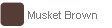 Brown color swatch labeled “Musket Brown”