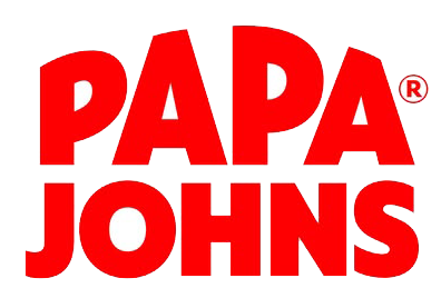 Papa Johns logo in red block letters.