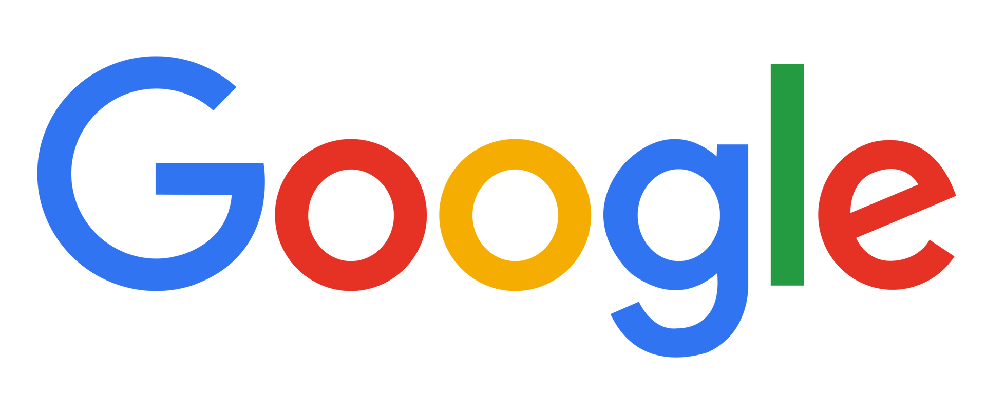 Google logo with multicolored letters on a white background
