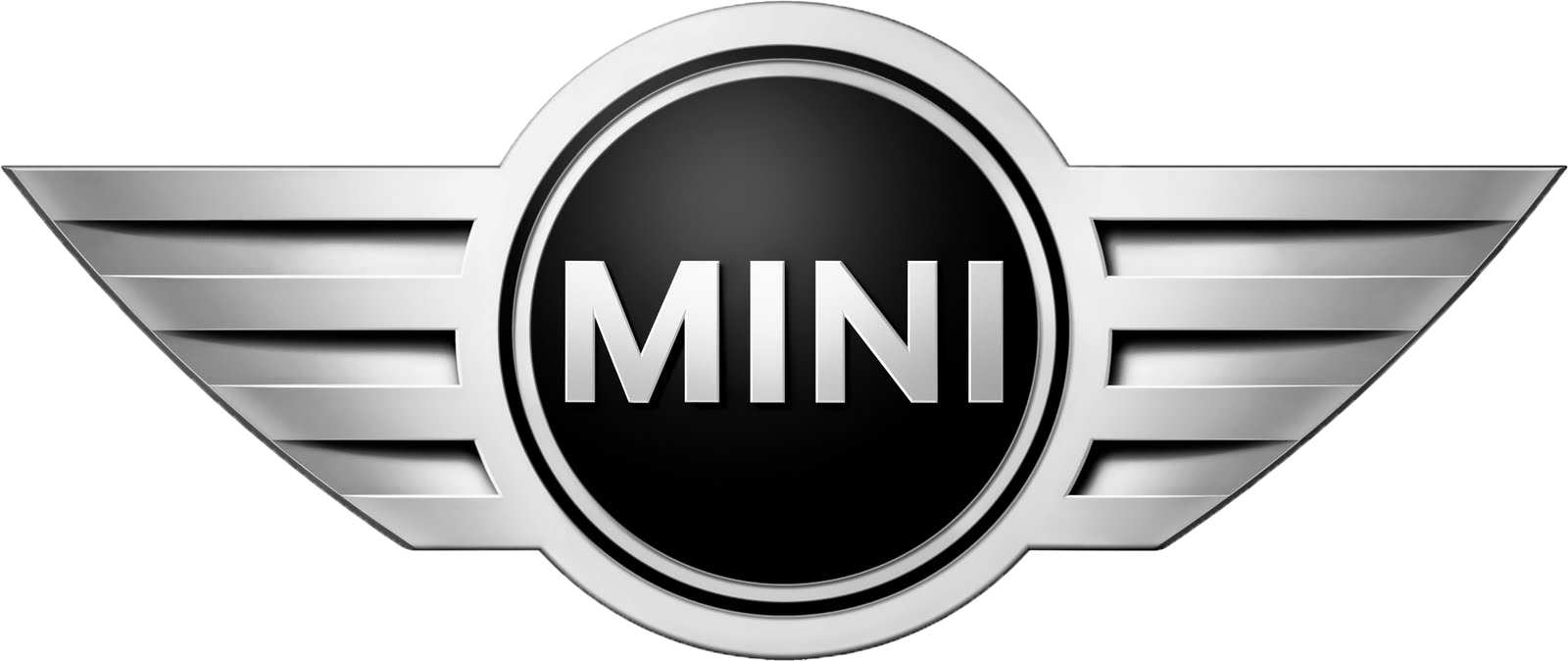 MINI logo with silver wings and a black circular center
