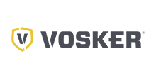VOSKER logo with a gold shield icon and dark gray wordmark on a white background