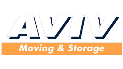 Aviv moving and storage logo on a white background