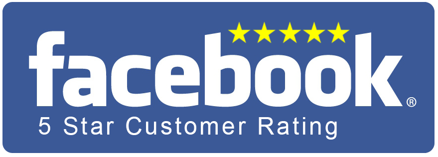 Facebook logo with five gold stars and