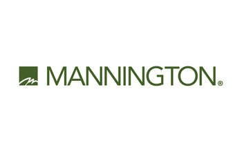 Mannington logo: green square with mountain silhouette,