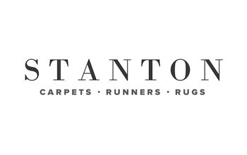 Stanton Carpets logo with company name and product categories (carpets, runners, rugs).