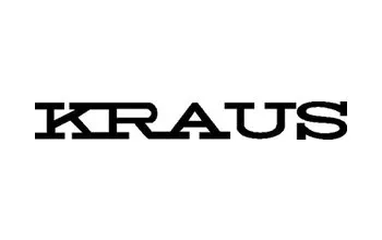 Logo for Kraus, black sans-serif text on a white background.