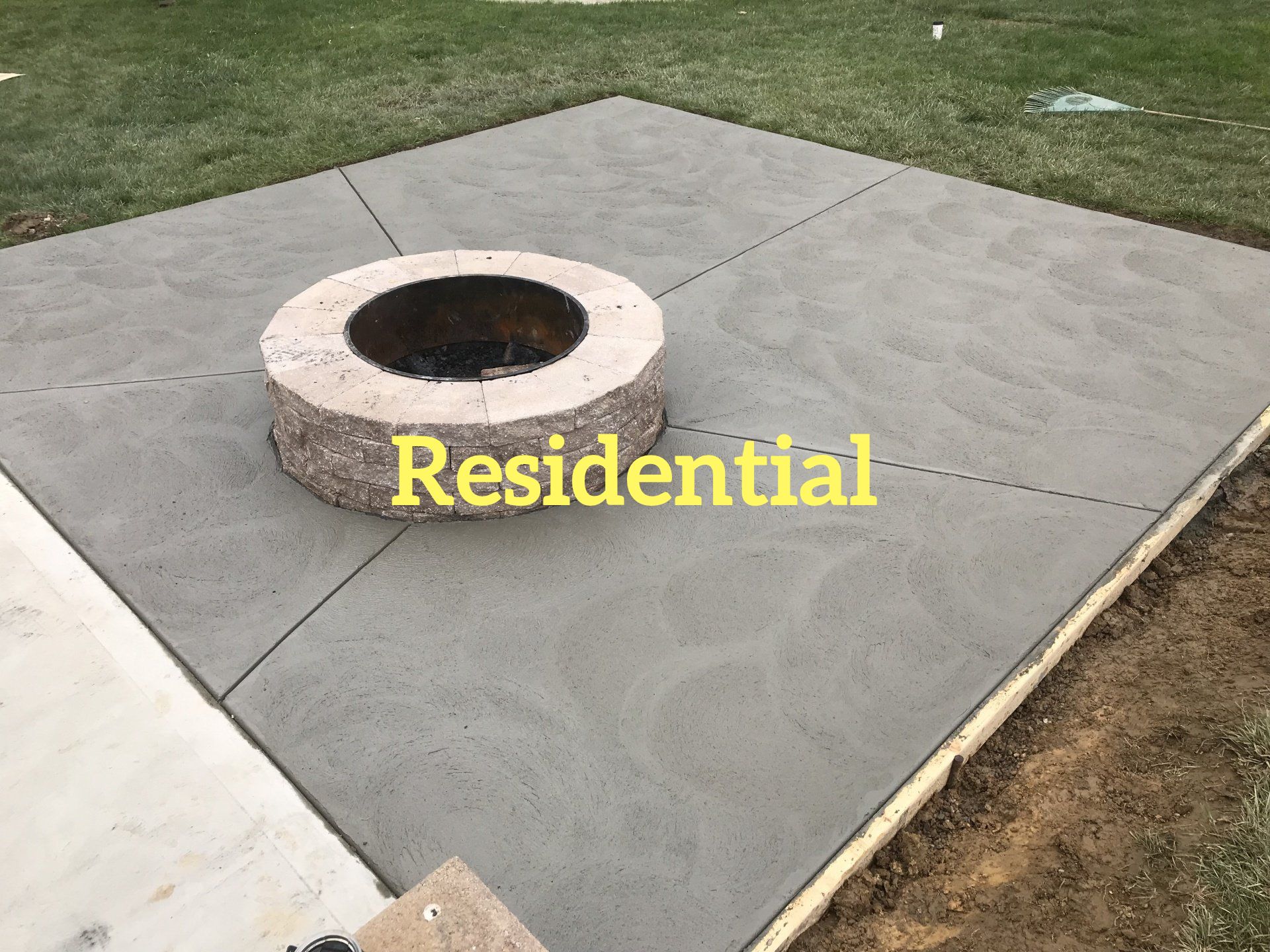 Residential Concrete, Fire Pit, Concrete Patio