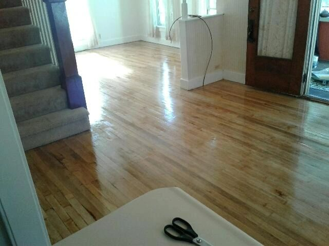 a pair of scissors sits on a table in a living room