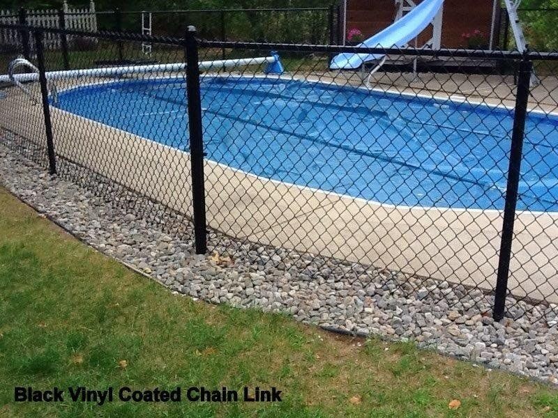 Black vinyl coated chain link