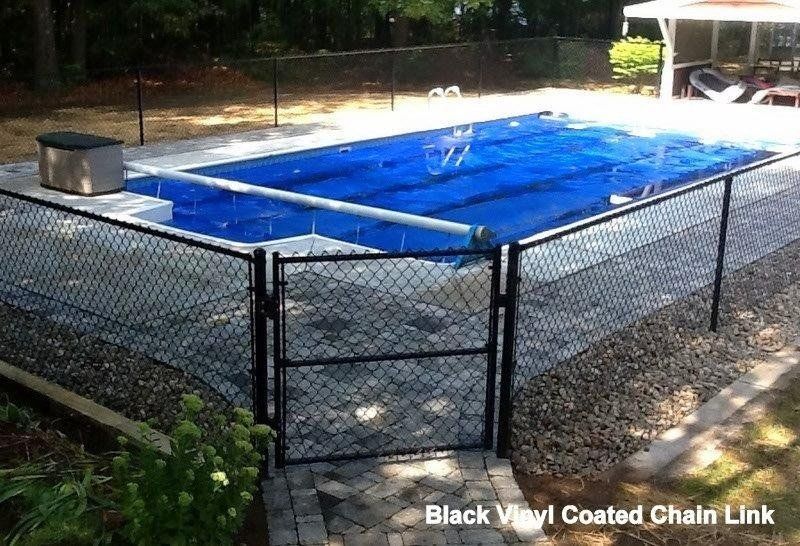 Black vinyl coated chain link