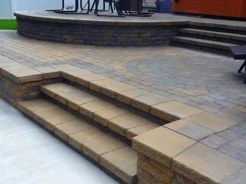 Patio with steps