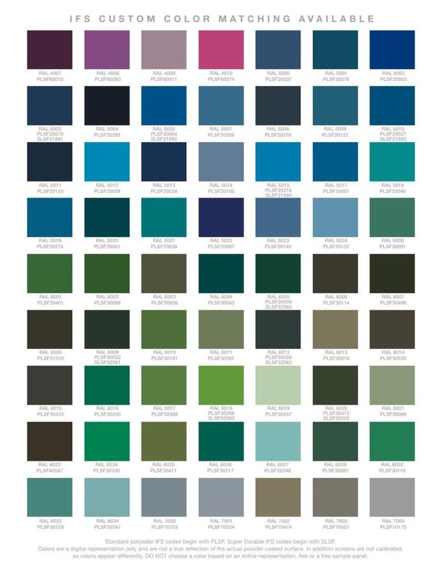 Color Chart  Performance Powder Coating