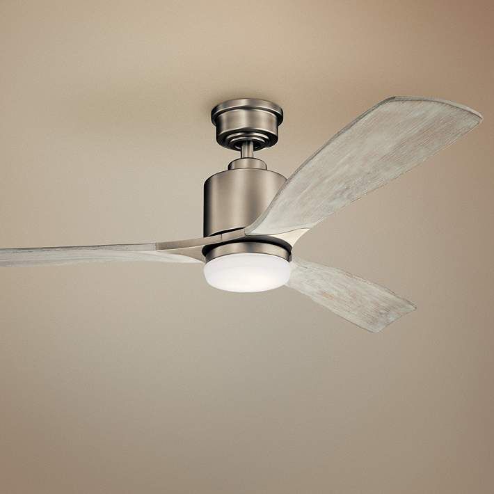 A ceiling fan with a light attached to it