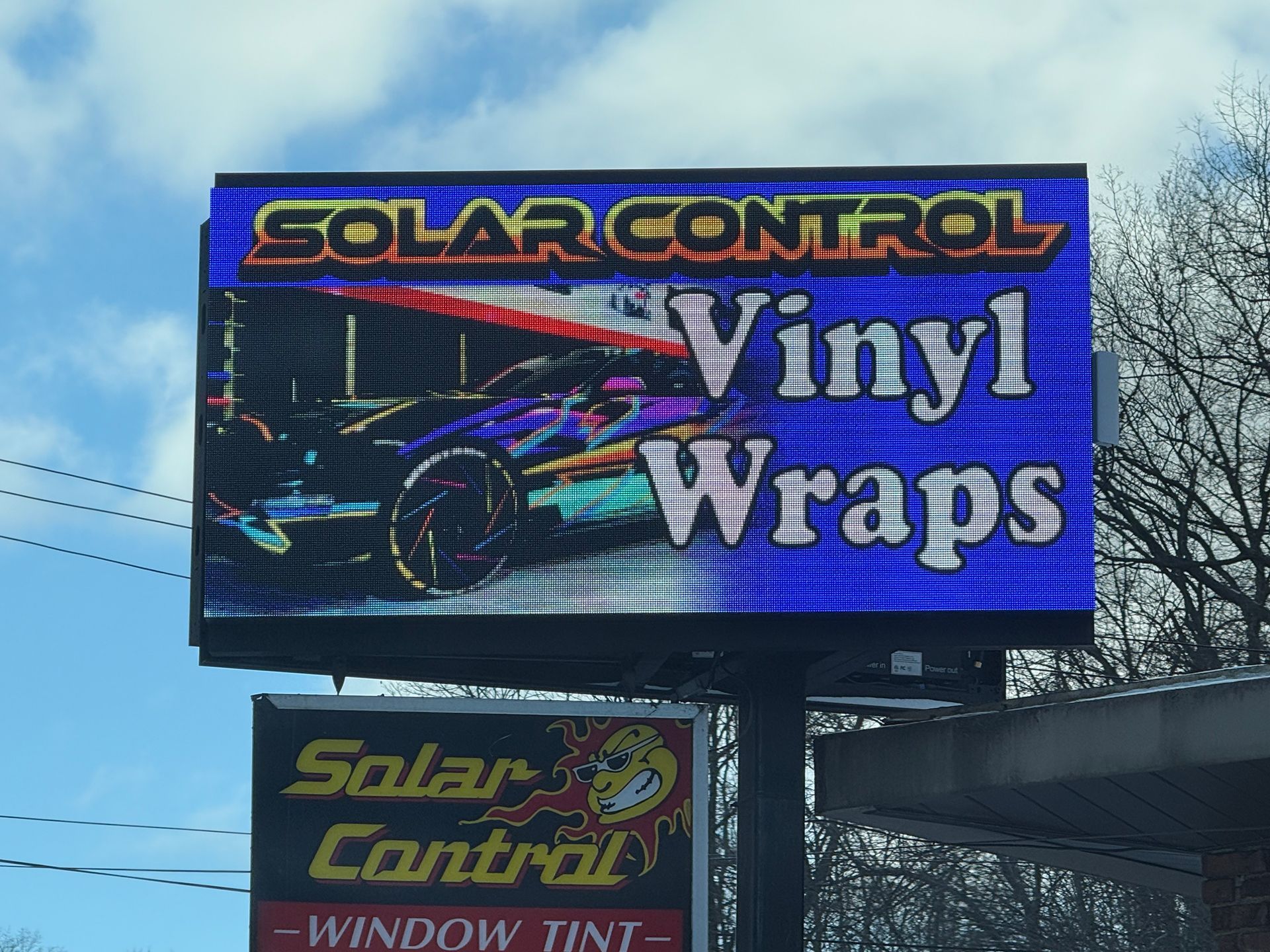 Vinyl wraps LED sign