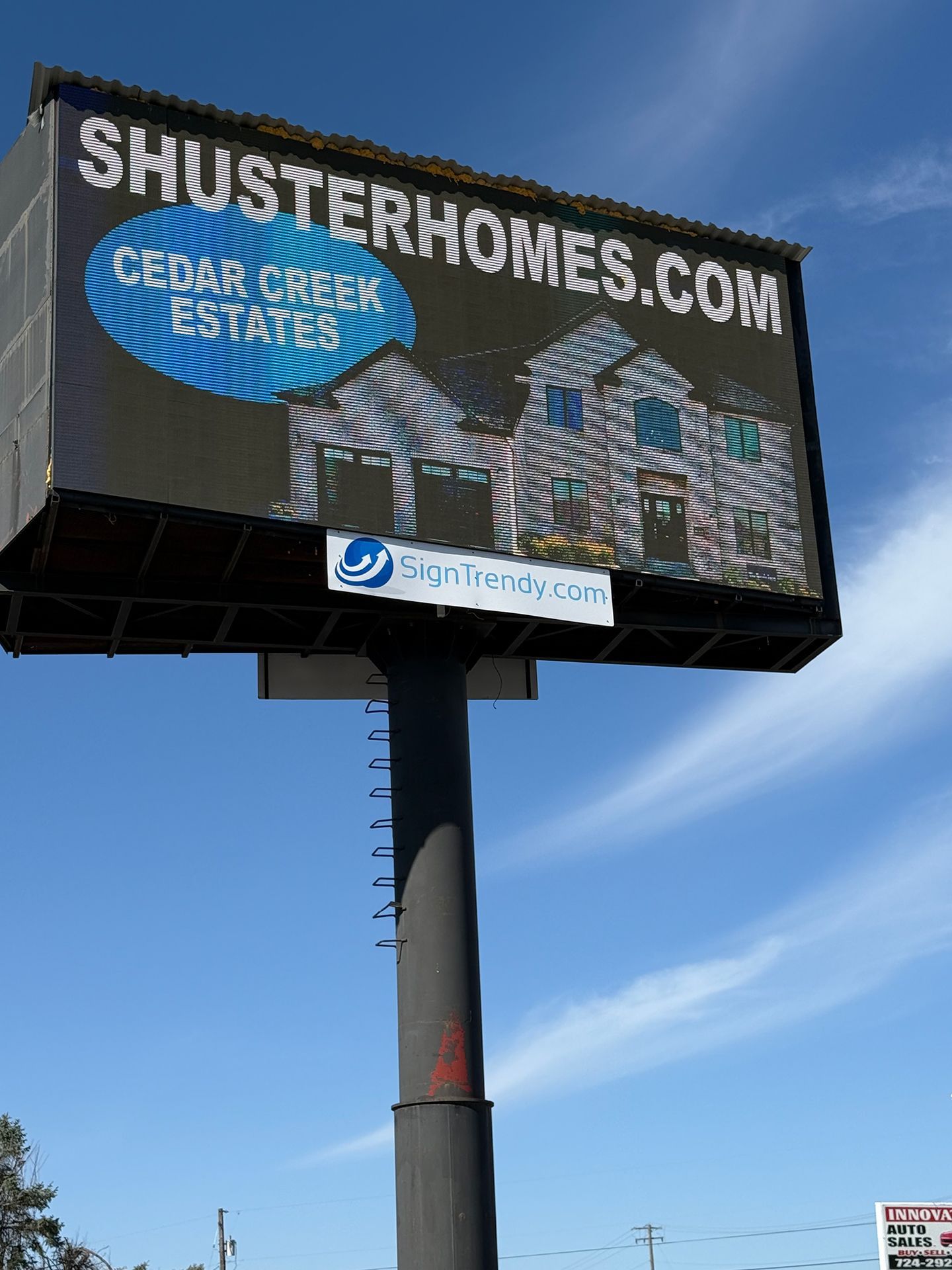 LED sign for Shuster Homes