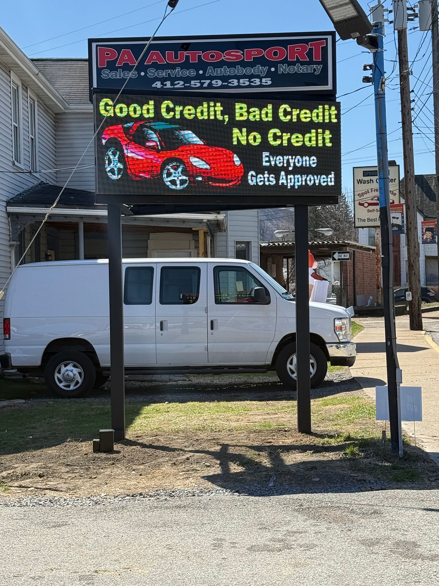 Car credit LED sign