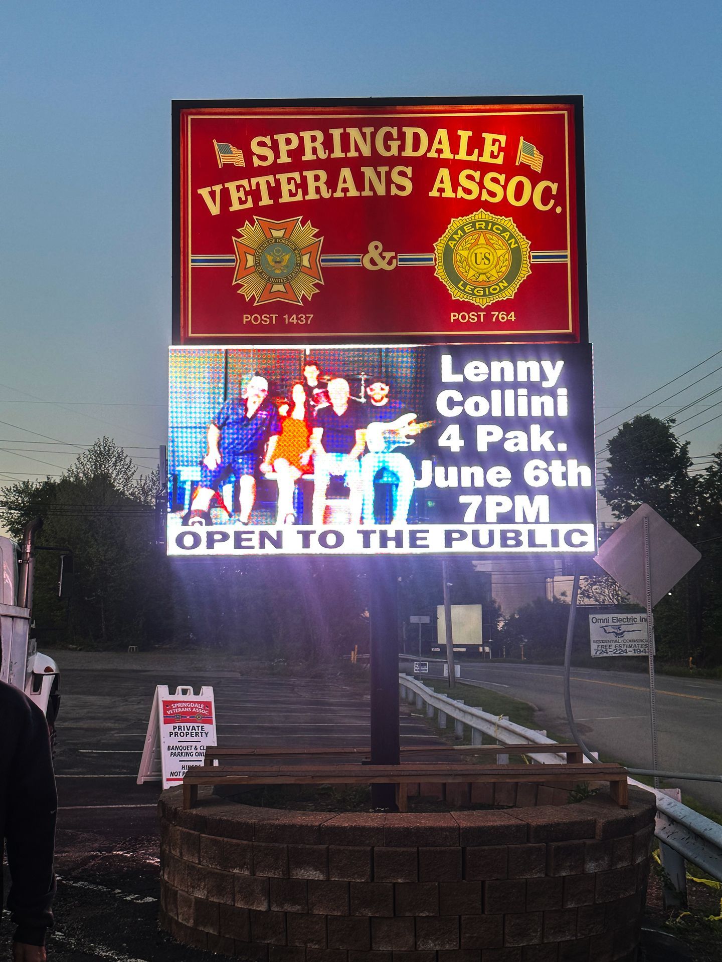 LED sign for Lenny Collini