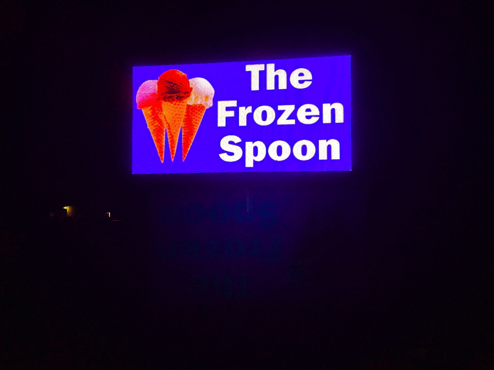 LED sign for The Froozen Spoon
