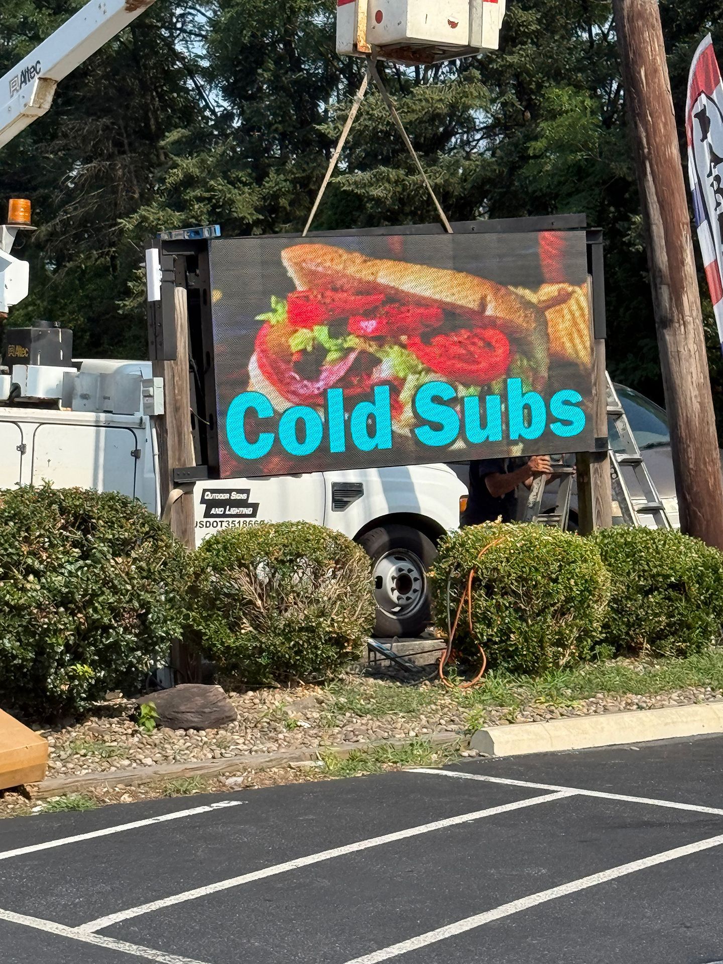 LED sign that says Cold Subs