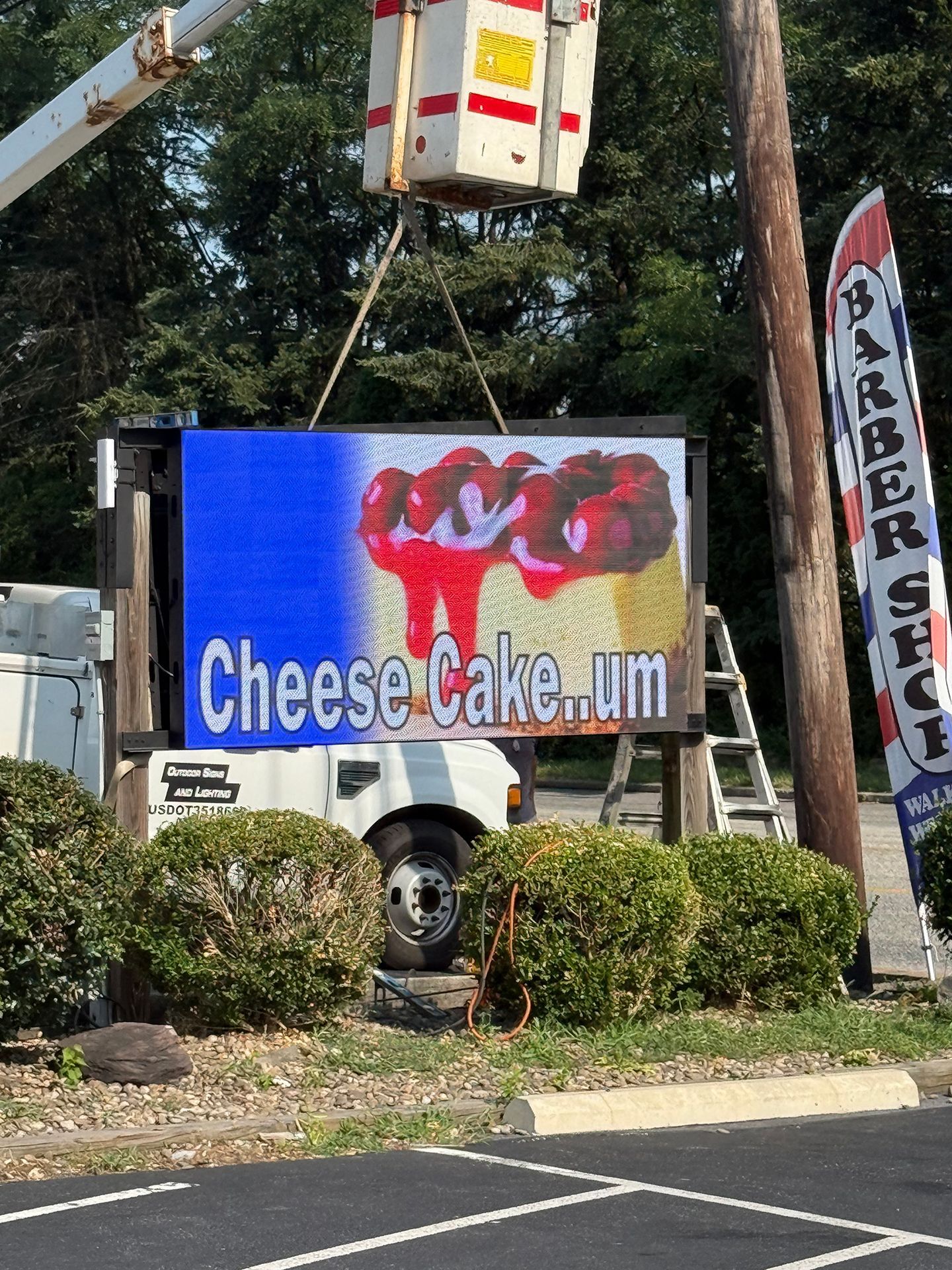 LED sign that says Cheese Cake