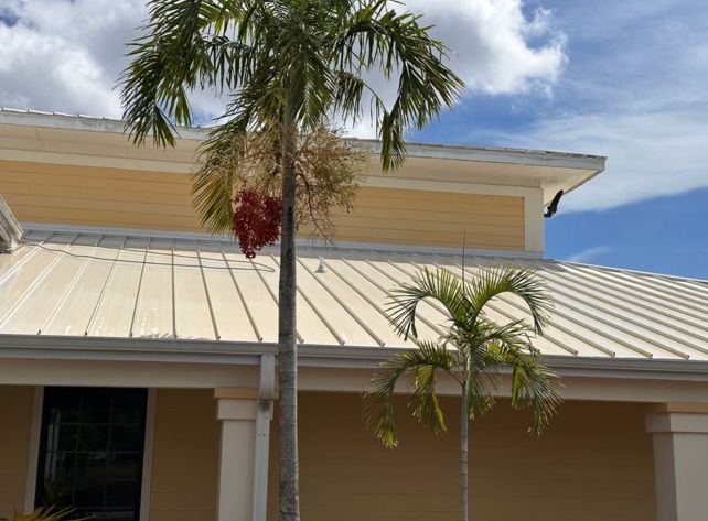 Professional exterior window cleaning on multi-story home
