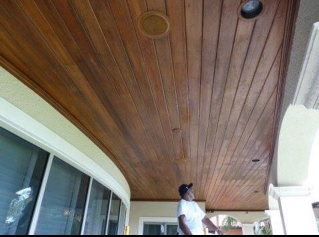 Professional wood ceiling cleaning and restoration