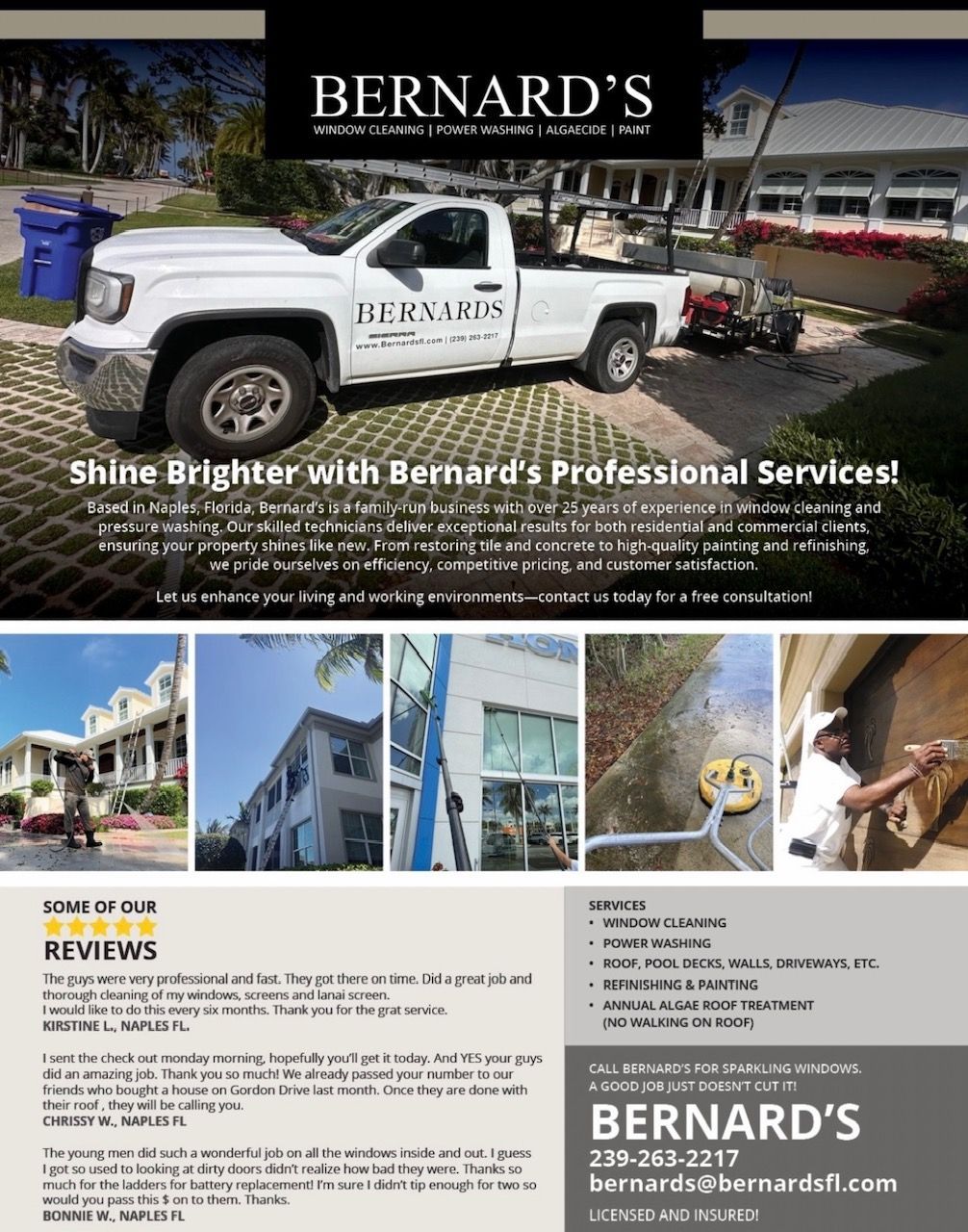 Bernard's professional cleaning and painting service truck