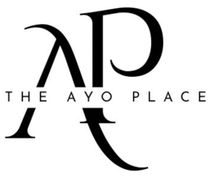 Stylized black logo with overlapping &ldquo;AP&rdquo; initials and the text &ldquo;THE AYO PLACE&rdquo; on a white background