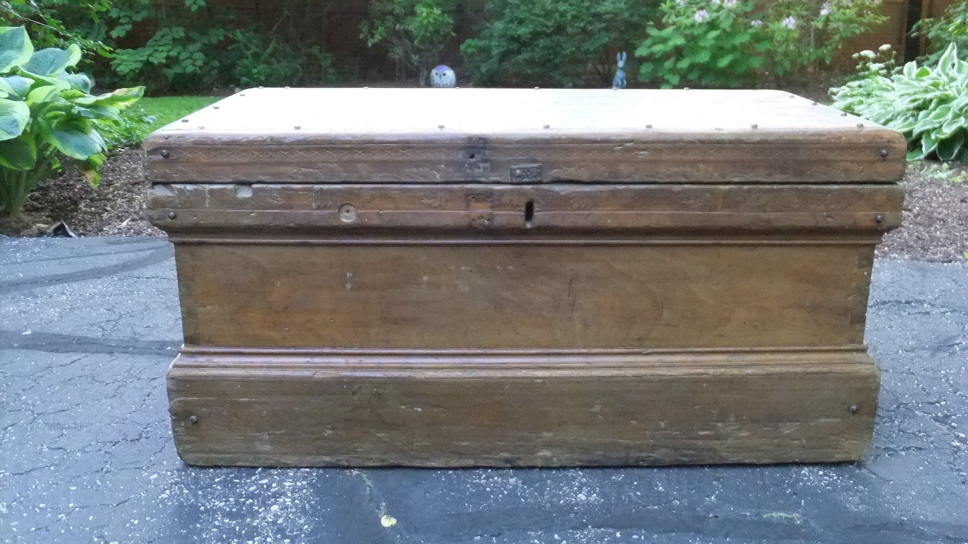 Antique wooden trunk
