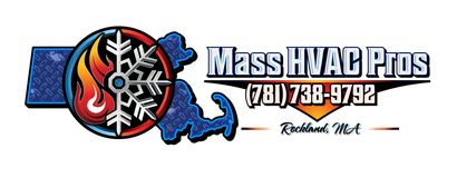 Mass HVAC Pros logo with gear, blue U.S. map, and phone number (781) 738-9792 on white background