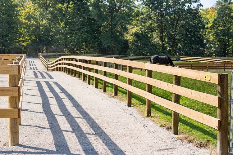 Wood fence on a walkway