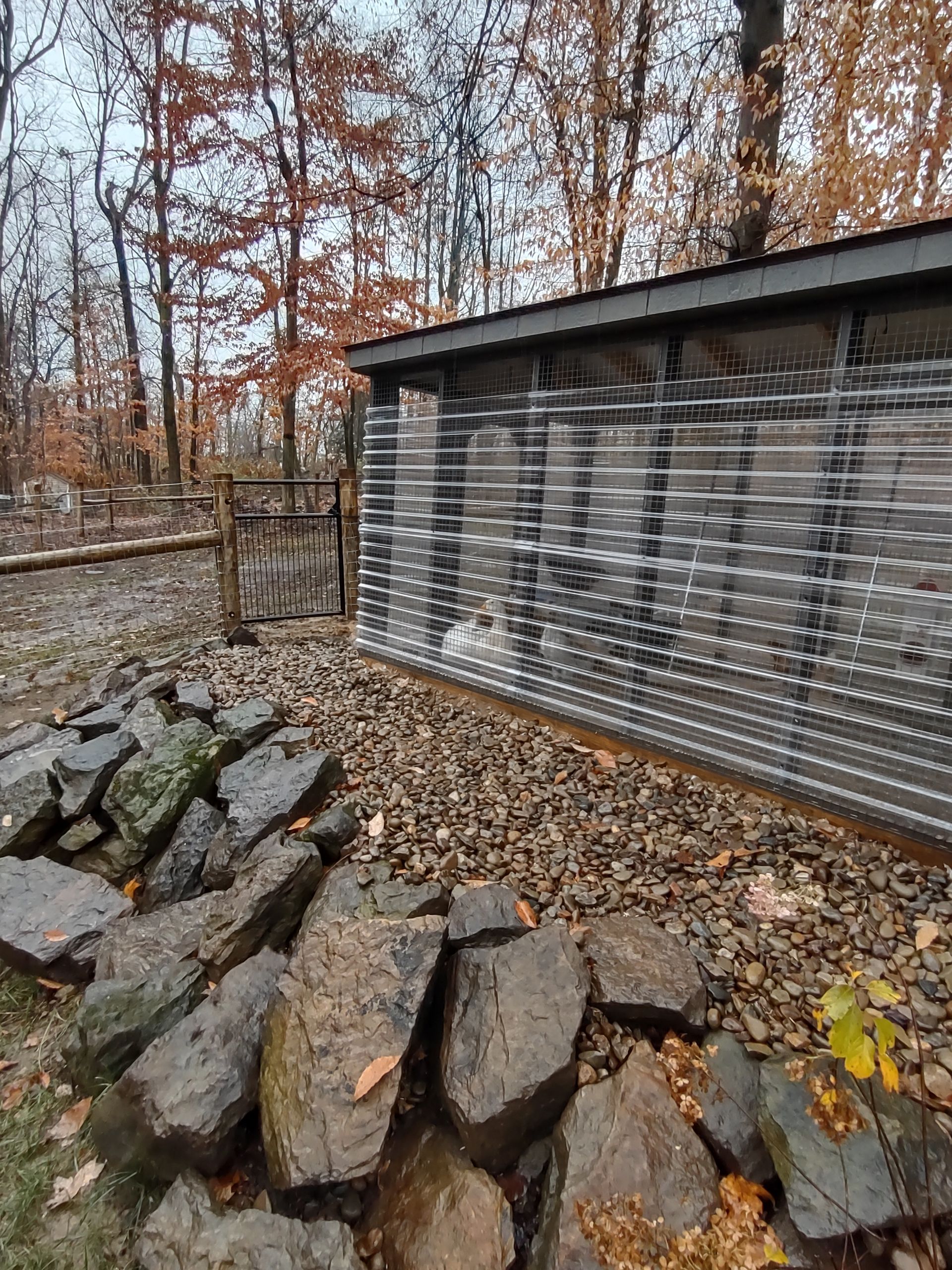 A wooden fence for a duck cage