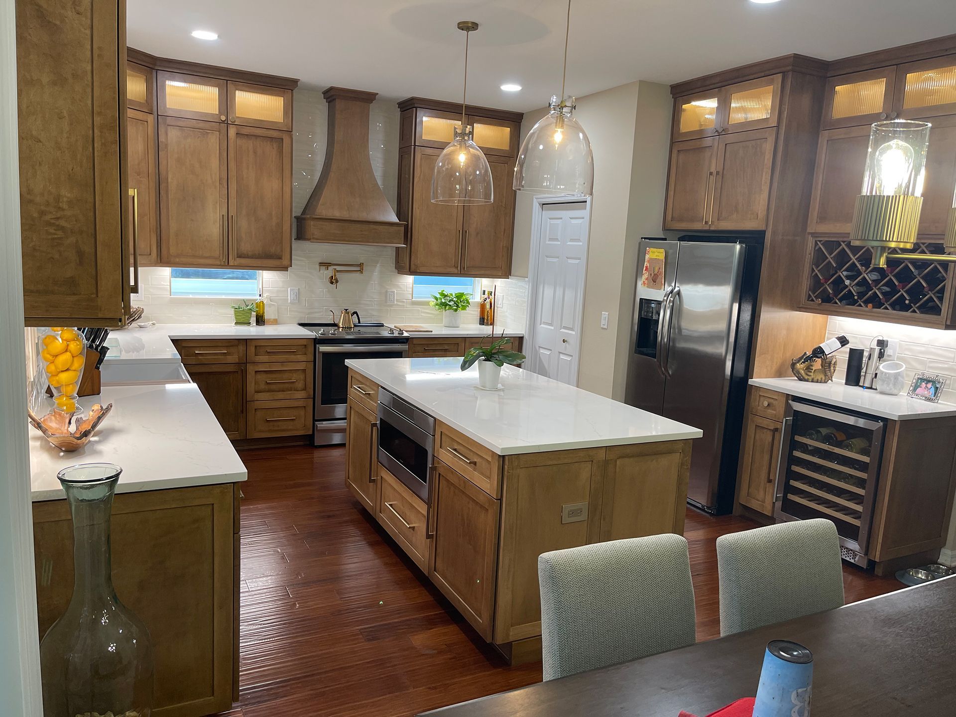 Kitchen with wood cabinets and stainless steel appliances