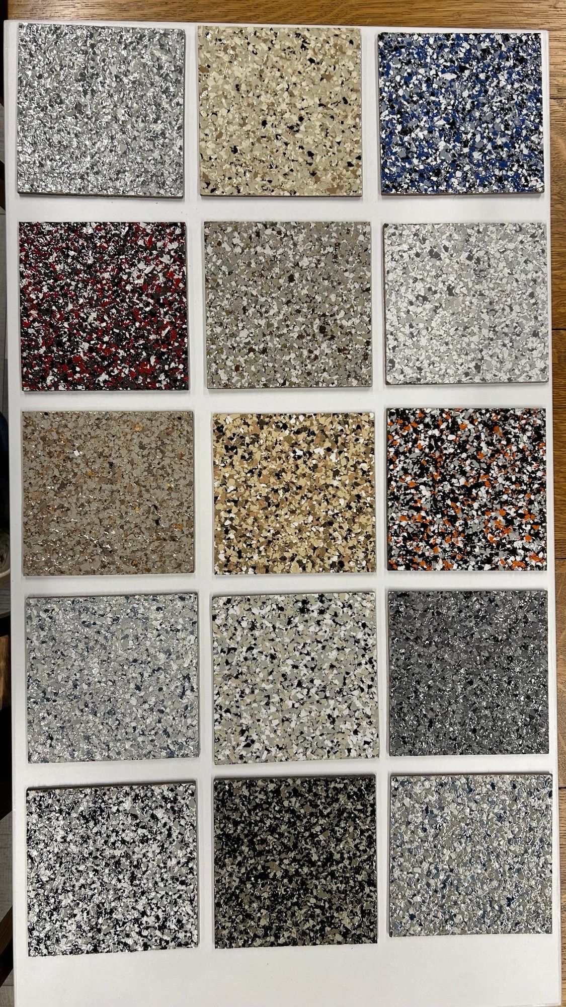 Group of different colors of granite