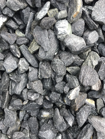 Pile of dark gray and black gravel.
