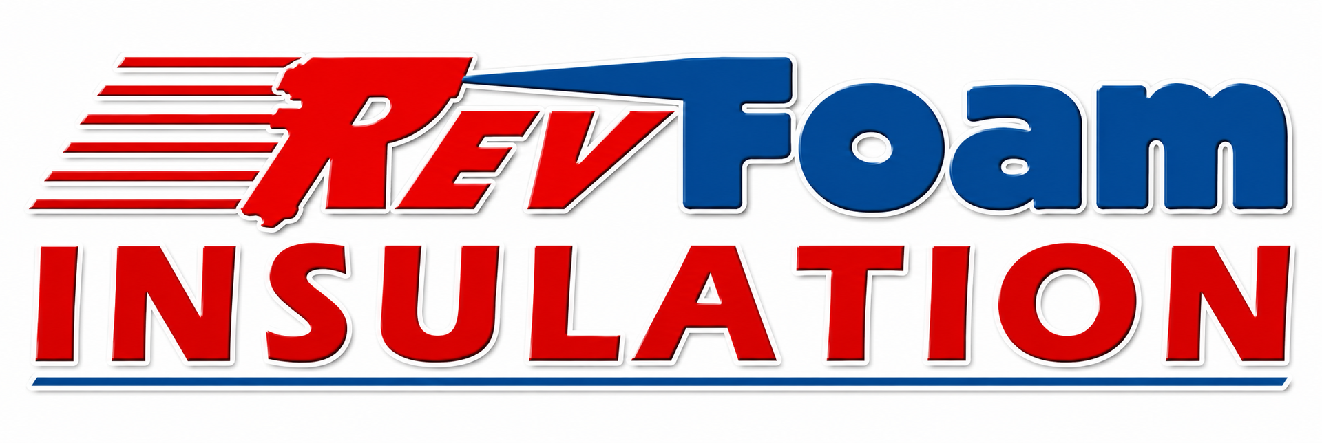 REVFOAM INSULATION logo in blue, orange, and white