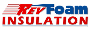 REVFOAM INSULATION logo in blue, orange, and white